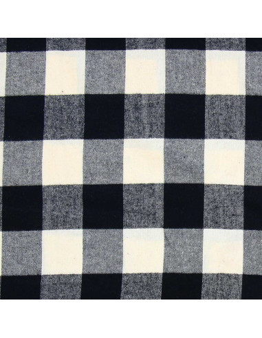 Tessuto flanella tartan scozzese - Ecru e nero
