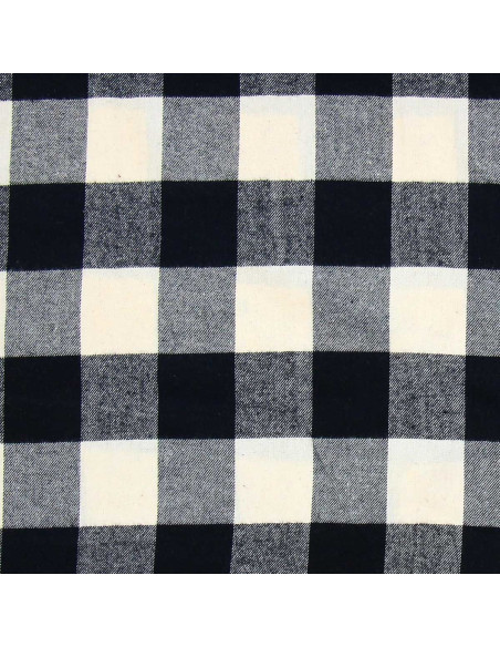 Tessuto flanella tartan scozzese - Ecru e nero