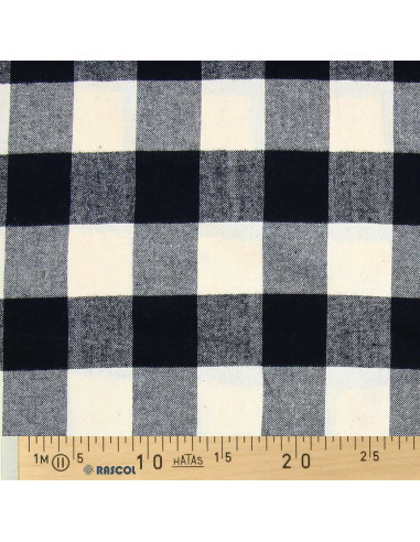 Tessuto flanella tartan scozzese - Ecru e nero