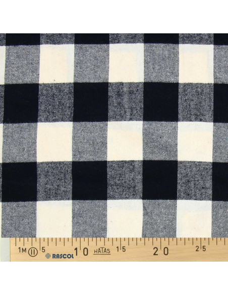 Tessuto flanella tartan scozzese - Ecru e nero