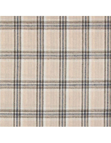 Tessuto flanella tartan scozzese - Beige e grigio