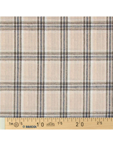 Tessuto flanella tartan scozzese - Beige e grigio