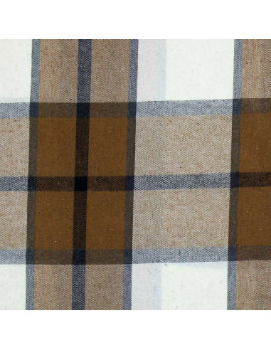 Tessuto flanella tartan scozzese - Beige, écru e grigio