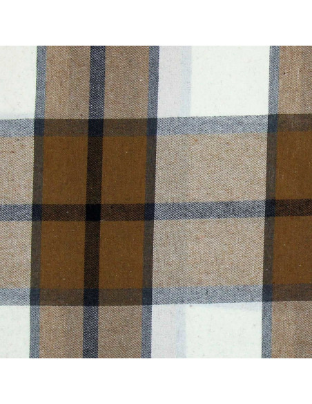 Tessuto flanella tartan scozzese - Beige, écru e grigio