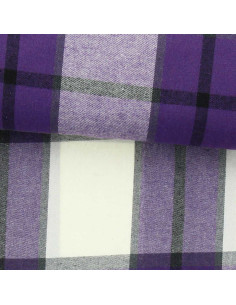Tessuto flanella tartan scozzese - Viola e écru