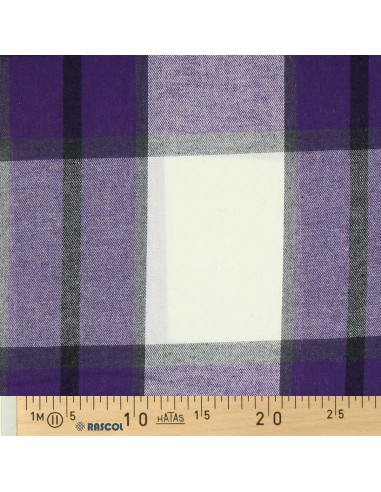 Tessuto flanella tartan scozzese - Viola e écru