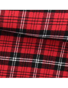 Tessuto flanella tartan scozzese - Rosso, nero e bianco