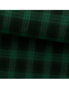 Tessuto flanella tartan scozzese - Verde e nero