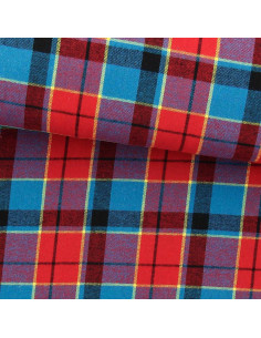 Tessuto flanella tartan scozzese - Rosso, blu e giallo