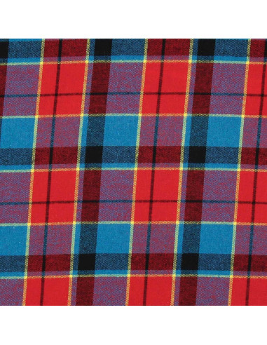 Tessuto flanella tartan scozzese - Rosso, blu e giallo