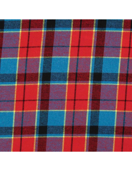 Tessuto flanella tartan scozzese - Rosso, blu e giallo