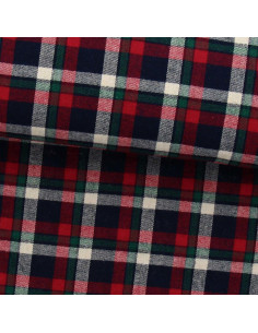 Tessuto flanella tartan scozzese - Rosso, blu e verde
