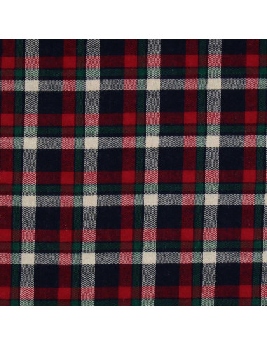 Tessuto flanella tartan scozzese - Rosso, blu e verde