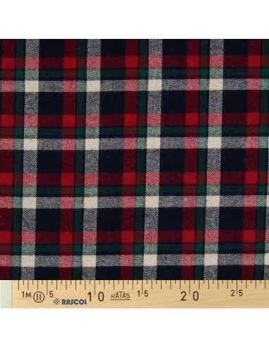 Tessuto flanella tartan scozzese - Rosso, blu e verde