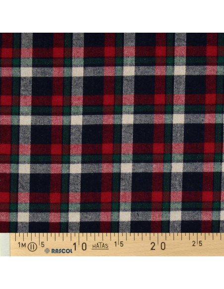 Tessuto flanella tartan scozzese - Rosso, blu e verde