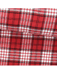 Tessuto flanella tartan scozzese - Rosso e bianco