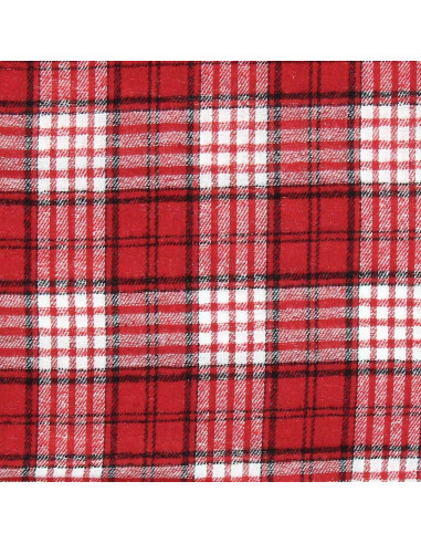 Tessuto flanella tartan scozzese - Rosso e bianco