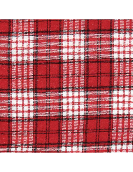 Tessuto flanella tartan scozzese - Rosso e bianco
