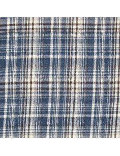 Tessuto flanella tartan scozzese - Blu, bianco e nero 2