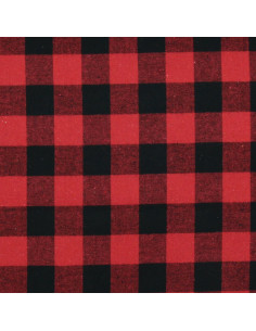 Tessuto flanella tartan scozzese - Rosso e nero 2