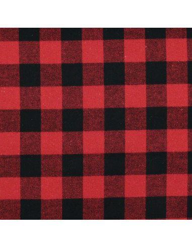Tessuto flanella tartan scozzese - Rosso e nero