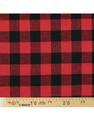 Tessuto flanella tartan scozzese - Rosso e nero