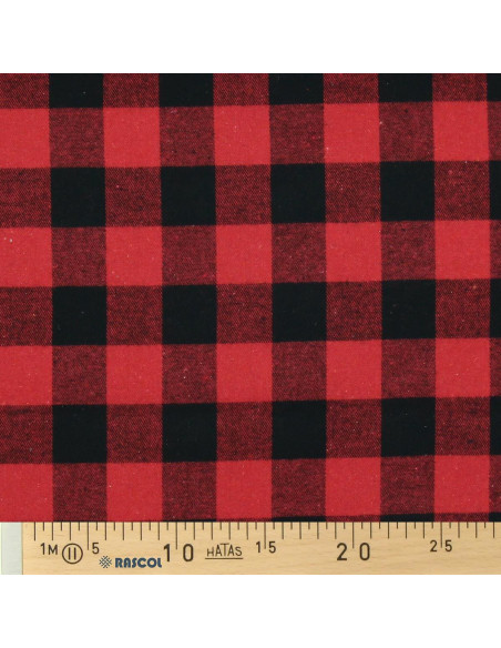 Tessuto flanella tartan scozzese - Rosso e nero