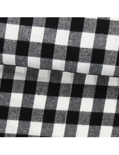 Tessuto flanella tartan scozzese - Nero e bianco