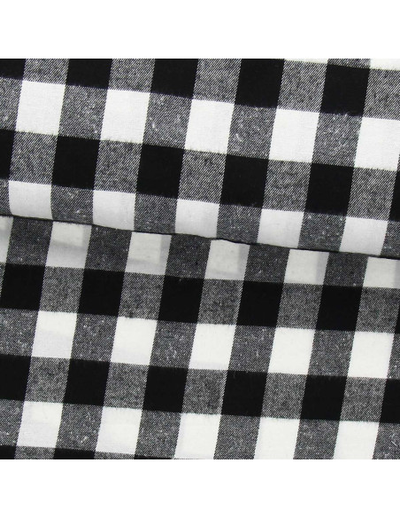 Tessuto flanella tartan scozzese - Nero e bianco
