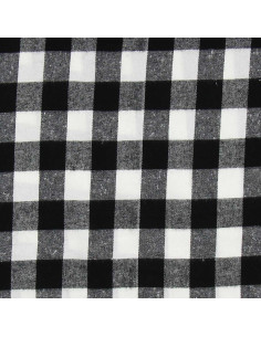 Tessuto flanella tartan scozzese - Nero e bianco 2