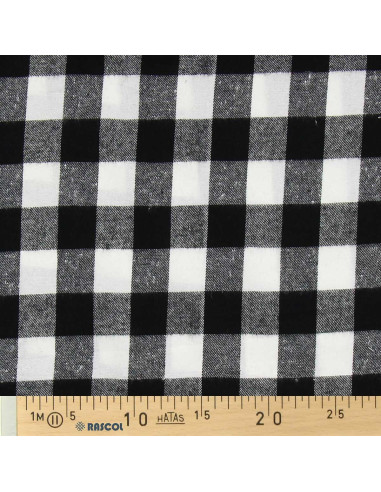 Tessuto flanella tartan scozzese - Nero e bianco