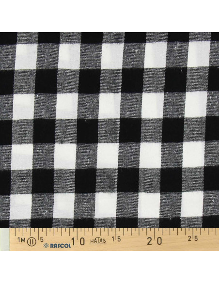 Tessuto flanella tartan scozzese - Nero e bianco
