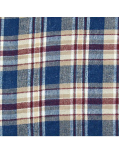 Tessuto flanella tartan scozzese - Blu, beige e rosso 2