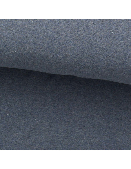 Tessuto jersey fine mélange - Blu