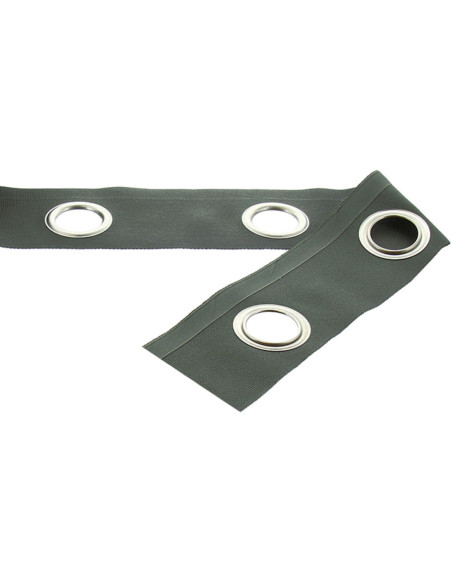 Fascia con occhielli argento opaco - Kaki
