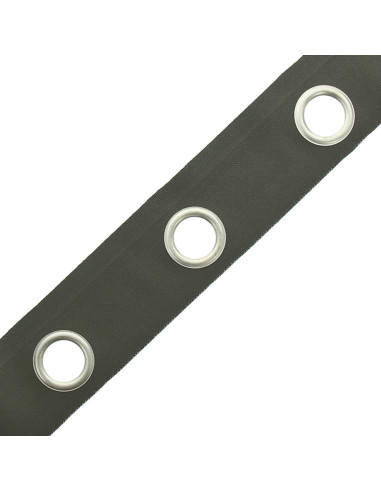 Fascia con occhielli argento opaco - Kaki