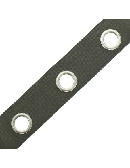 Fascia con occhielli argento opaco - Kaki