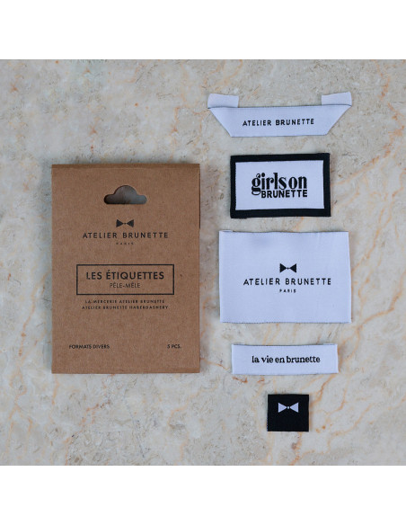 Set di 5 etichette tessute da cucire - Miscellanea