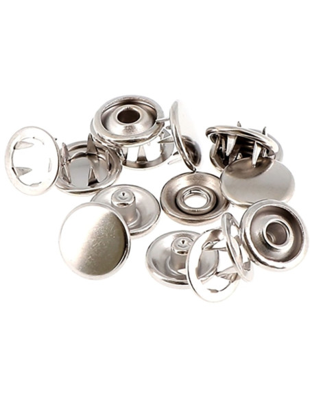 Scatola di 8 bottoni automatici senza cuciture jersey 12 mm Bohin - Argento
