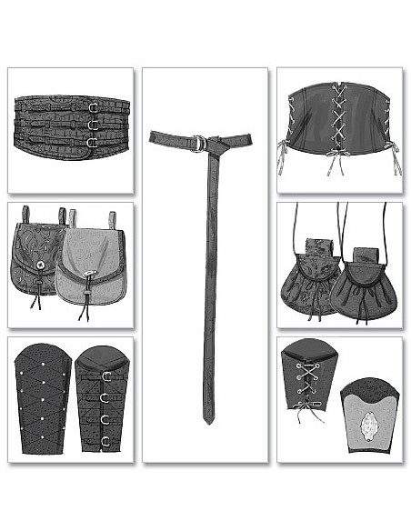 Modello di accessori storici - Butterick 5371