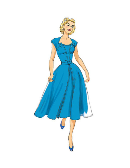 Modello di abito e cintura - Butterick 6211