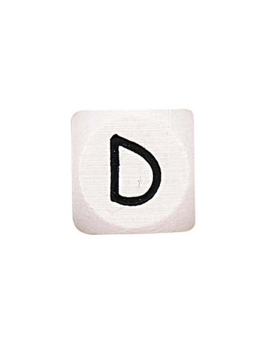 Perla lettera cubo alfabeto in legno bianco