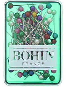 Scatola di 70 spilli extra-fini con testa perlata Bohin