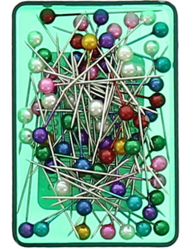 Scatola di 70 spilli extra-fini con testa perlata Bohin