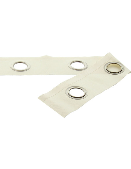 Fascia con occhielli argento opaco - Bianco sporco