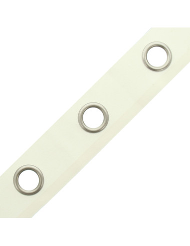 Fascia con occhielli argento opaco - Bianco sporco