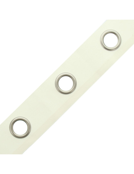Fascia con occhielli argento opaco - Bianco sporco