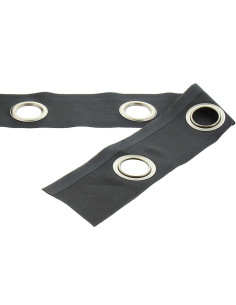 Fascia con occhielli argento opaco - Grigio scuro