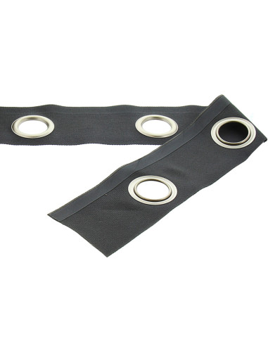 Fascia con occhielli argento opaco - Grigio scuro