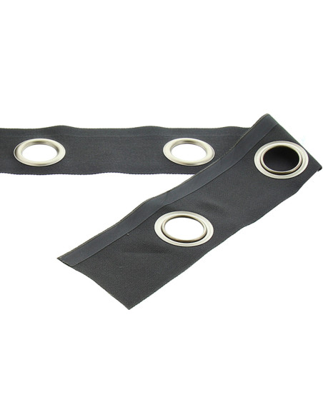 Fascia con occhielli argento opaco - Grigio scuro